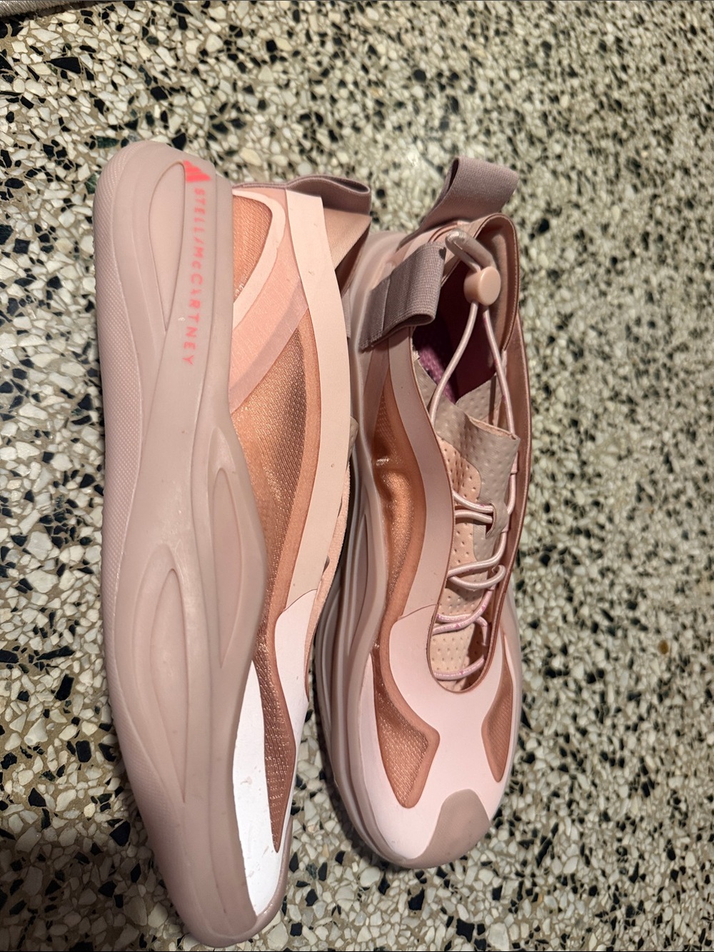 Stella McCartney Blush Pink Metallic Slip-On Sneakers